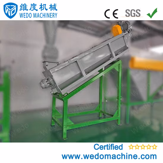 고품질 직업적인 플라스틱 애완 동물 HDPE 병 조각 PP LLDPE에 의하여 길쌈되는 부대 농업 영화 분쇄 세척 작은 알모양으로 하기 플라스틱 애완 동물 병 재생 기계